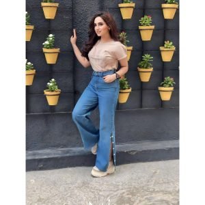 Side Buttoned Up Blue Denim