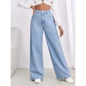 Skyblue Basic Wide Leg Denim