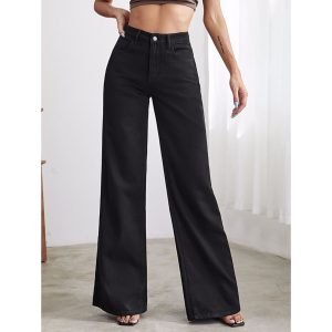 Highwaist Black Wide Leg Denim