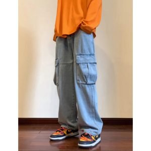 Unisex Wide Leg Denim Cargo/Baggy Style