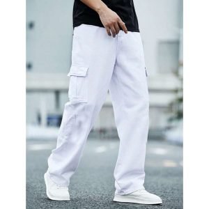 Unisex 6 Pocket Baggy Cargo (White)