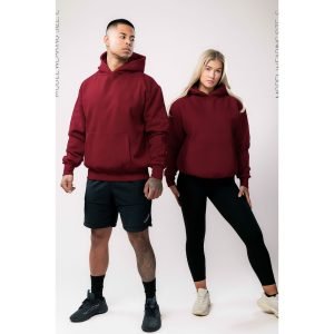 Unisex Drop Shoulder Hoodie (Maroon)