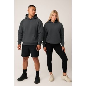 Unisex Drop Shoulder Hoodie (Charcoal)