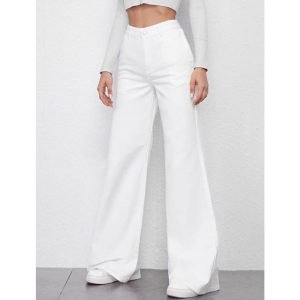 Highwaist White Wide Leg Denim