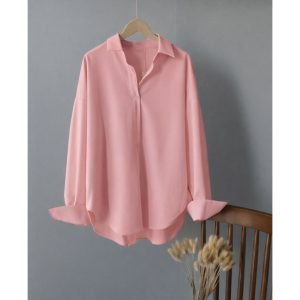 Oversize Casual Lounge Wear Buttoned Up Shirt/Unisex Buttoned Up Casual Wear Shirt Tea Pink