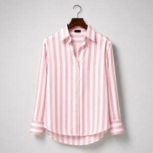 Lightpink-Oversize Casual Lounge Wear Buttoned Up Shirt/Unisex Buttoned Up Casual Wear Shirt